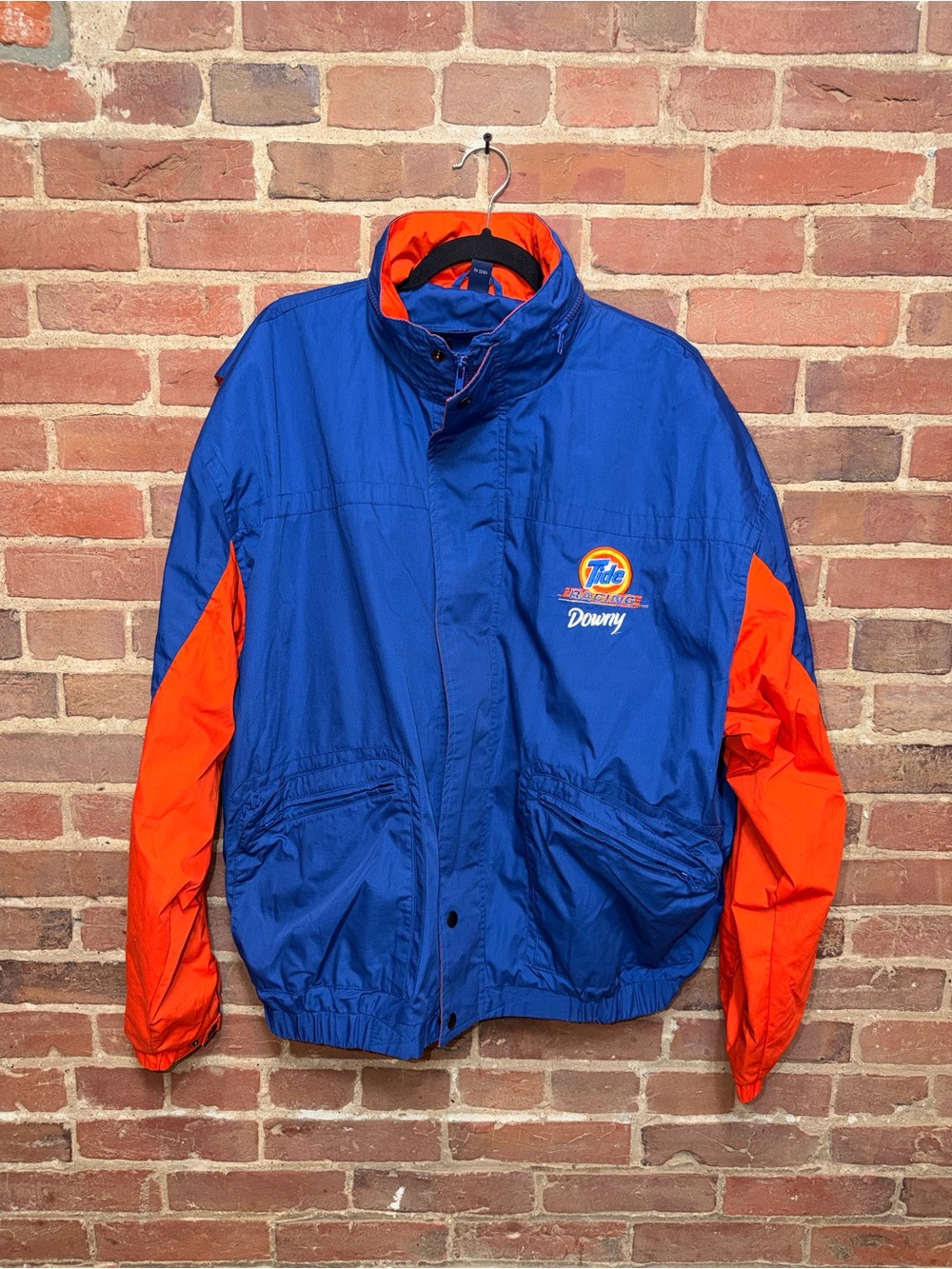 Mens Windbreaker Jacket NASCAR Racing Tide-Downy #32 Orange Blue 2XL